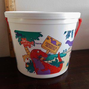 Vintage Definitely Dinosaurs 1988 Wendy's Bucket w/ 3 Dinosaurs Brand New! Mint!